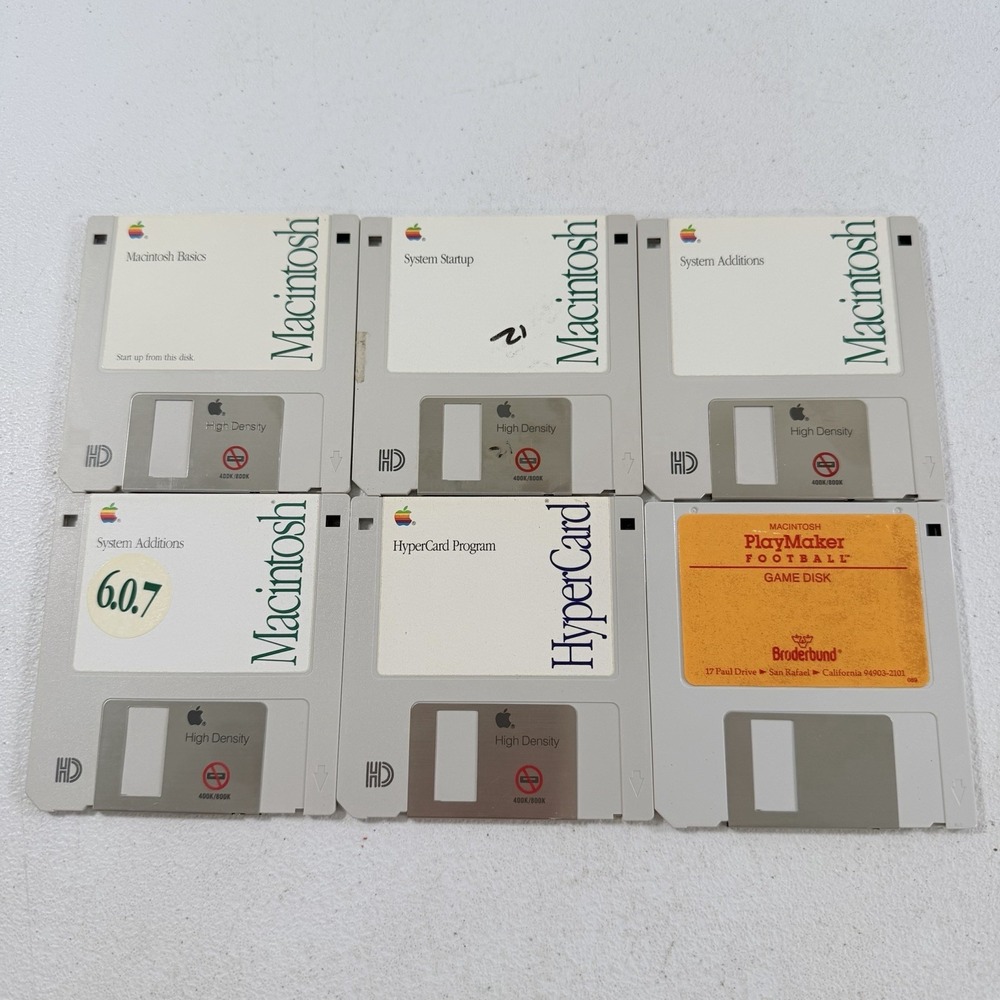 Apple Macintosh System Startup Additions Basic HyperCard 3.5" Floppy Disk Lot